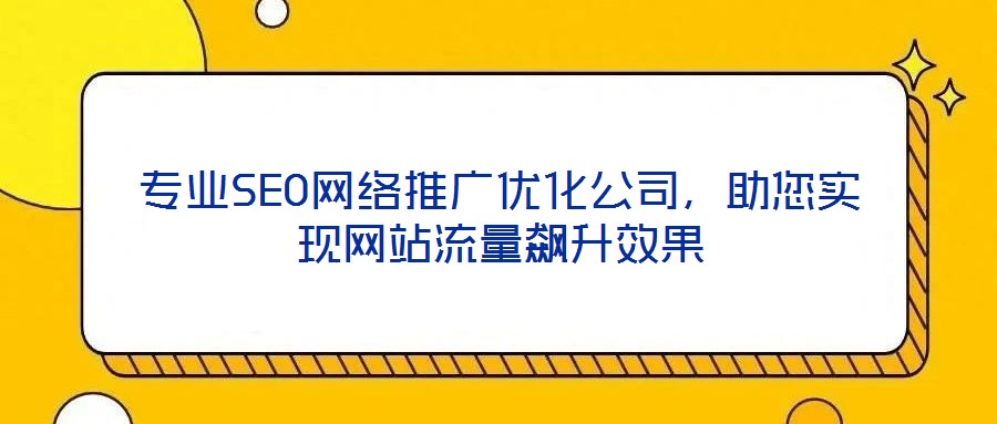 專業SEO網絡推廣優化公司,助您實現網站流量飆升效果