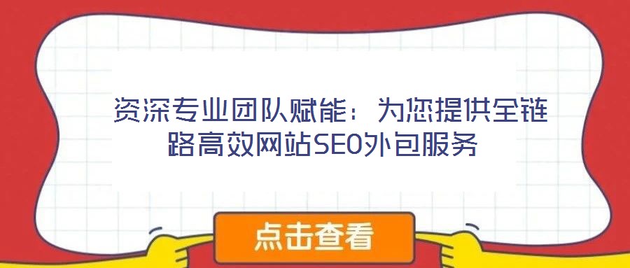 資深專(zhuān)業(yè)團(tuán)隊(duì)賦能:為您提供全鏈路高效網(wǎng)站SEO外包服務(wù)