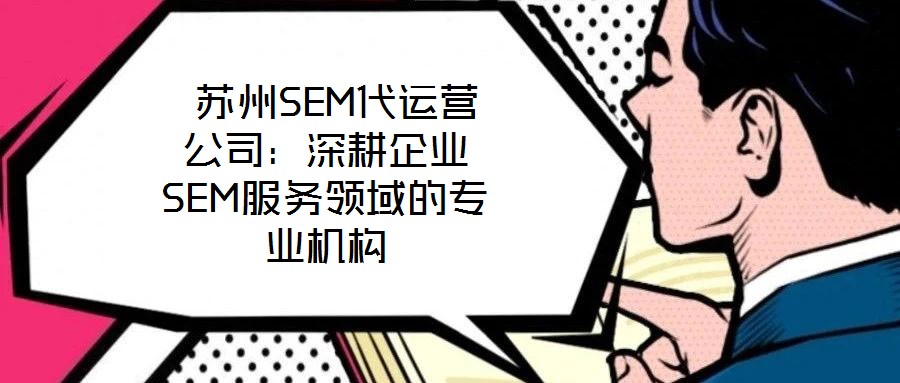 蘇州SEM代運營公司:深耕企業(yè)SEM服務(wù)領(lǐng)域的專業(yè)機構(gòu)