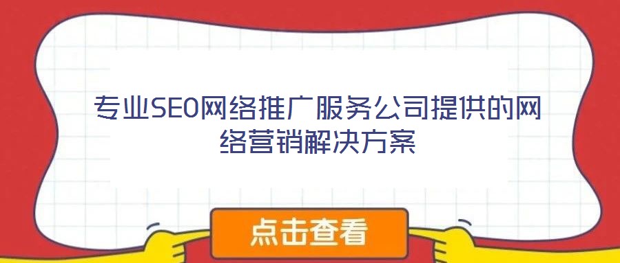 專業(yè)SEO網(wǎng)絡(luò)推廣服務(wù)公司提供的網(wǎng)絡(luò)營(yíng)銷解決方案