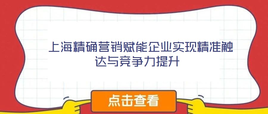 上海精確營銷賦能企業(yè)實(shí)現(xiàn)精準(zhǔn)觸達(dá)與競爭力提升