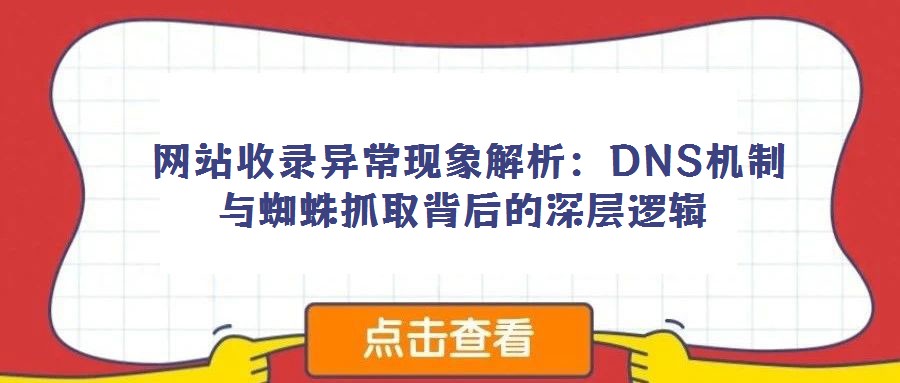 網站收錄異常現象解析:DNS機制與蜘蛛抓取背后的深層邏輯